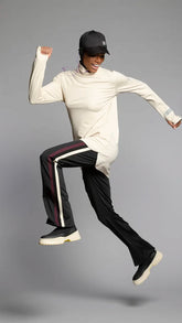 Black Modest Athletic Bottoms With Slide Stripes1