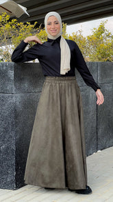 Jasmine Suede Flared Skirt