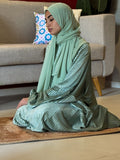 Velvet Mint green Prayer dress