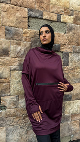 Plum Active Wear Top With Hood&Pocket12