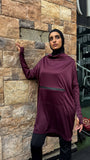 Plum Active Wear Top With Hood&Pocket6