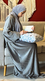 Velvet Silver Grey Prayer Dress