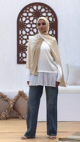 Basic cotton top with pleated extender