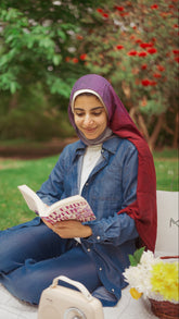 Burgendy With Gray Gradient Scarf