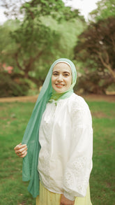 White Cotton Embroidered Boho Blouse