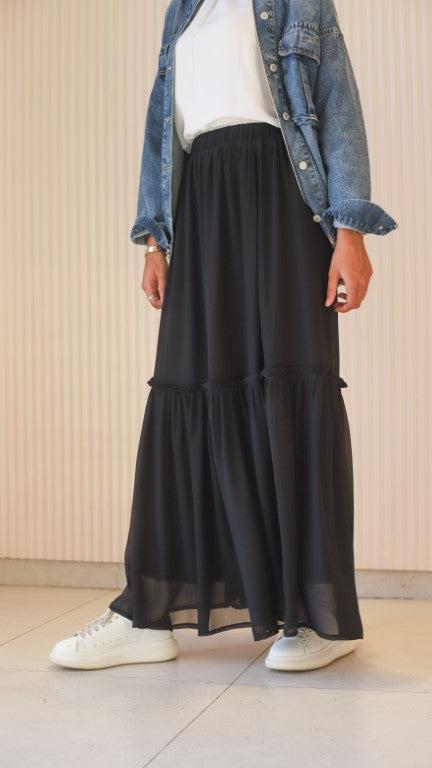 Black Ruched Skirt