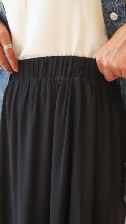 Black Ruched Skirt