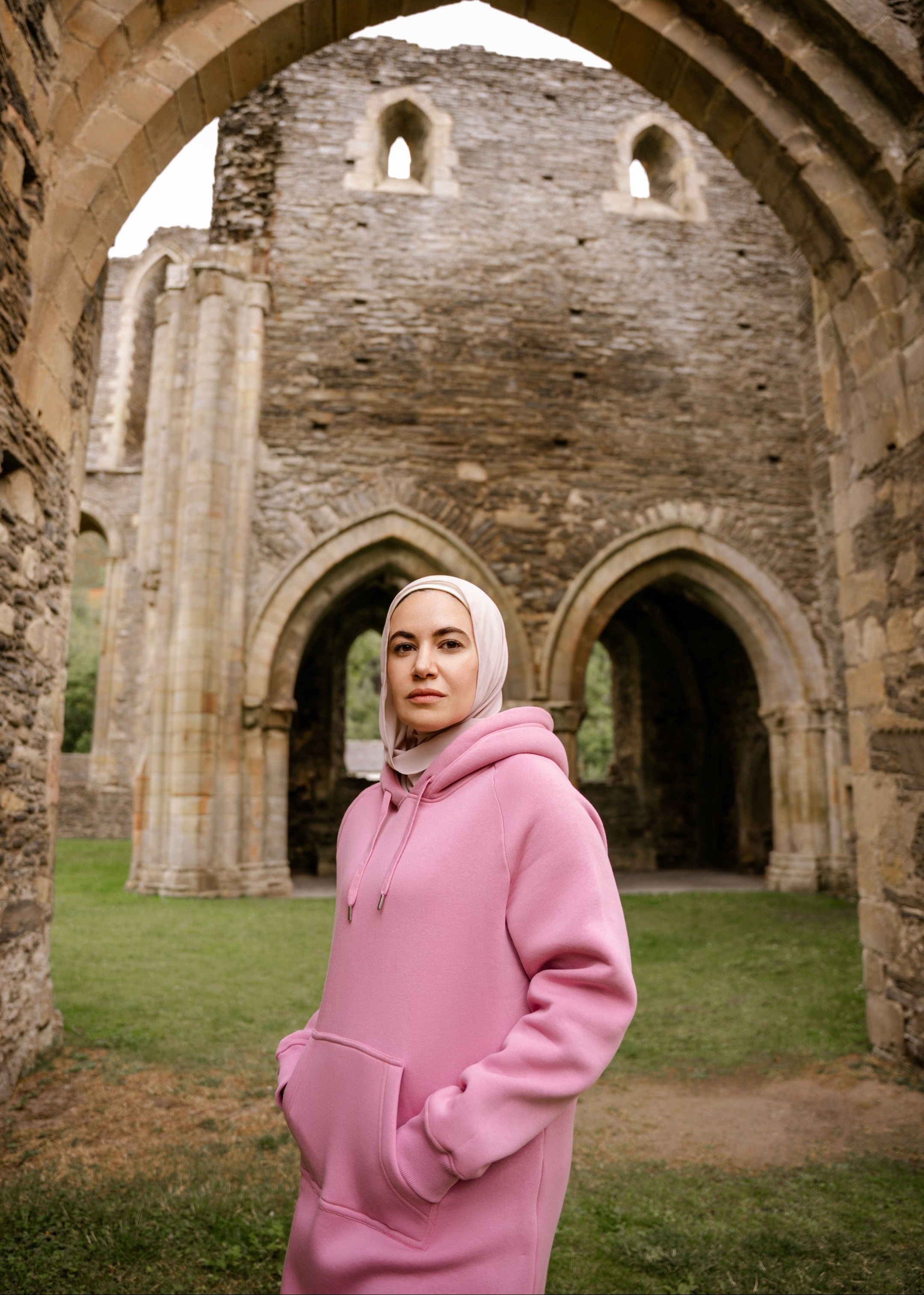 pink long hoodie dress Oversize Modest Hoodie Dress Teen Hijabi