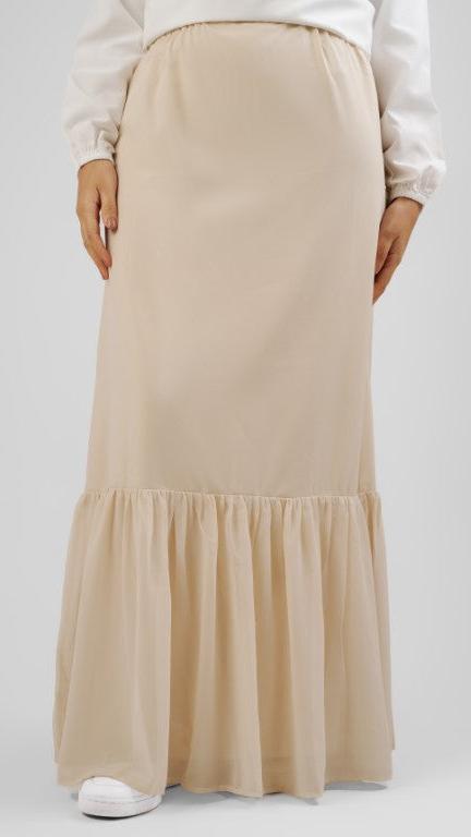 Chiffon Extender Skirt Beige XS S 105 cm