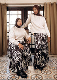Cow Print Satin Maxi Skirt