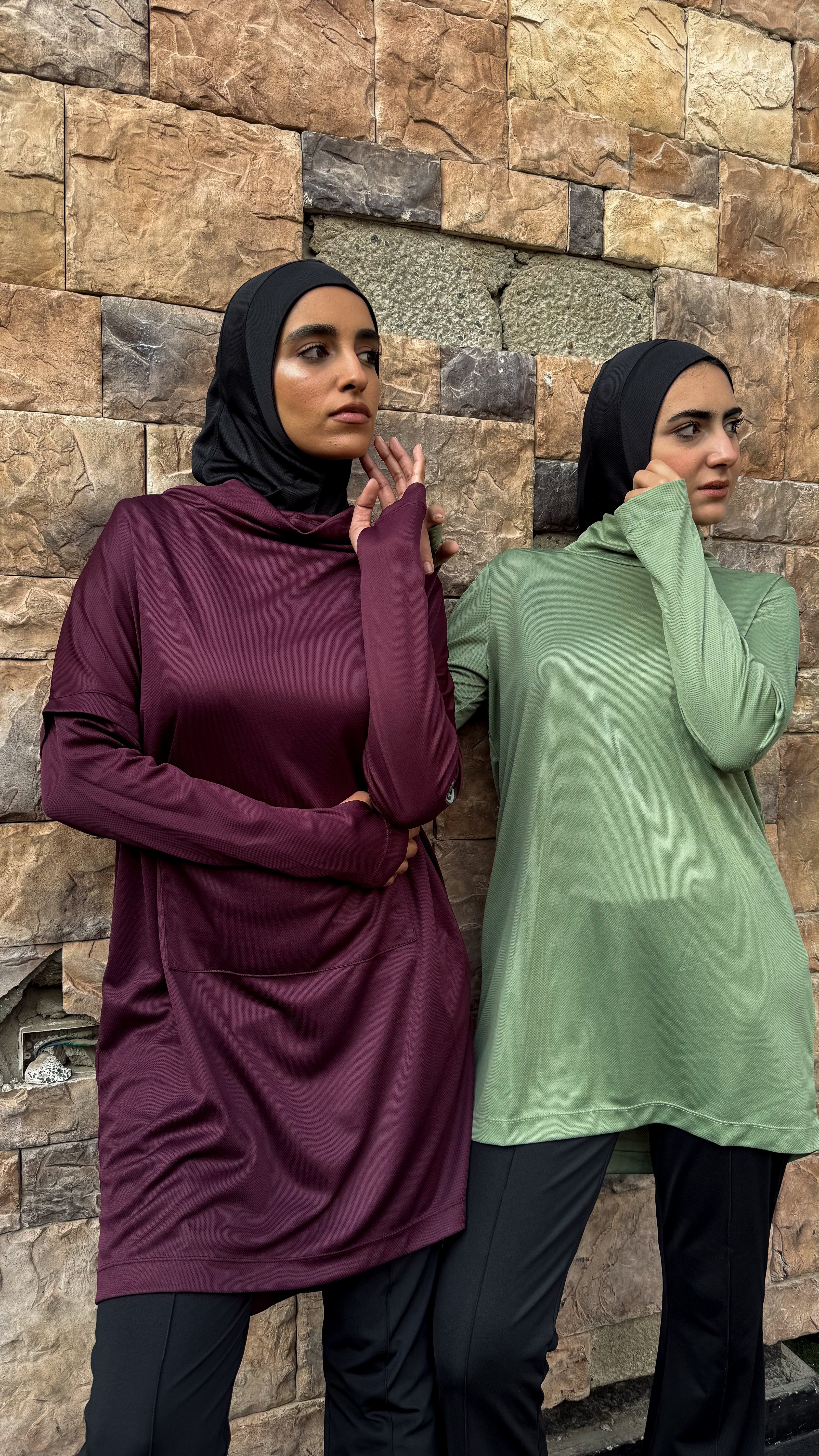 Plum Active Wear Top With Hood&Pocket14
