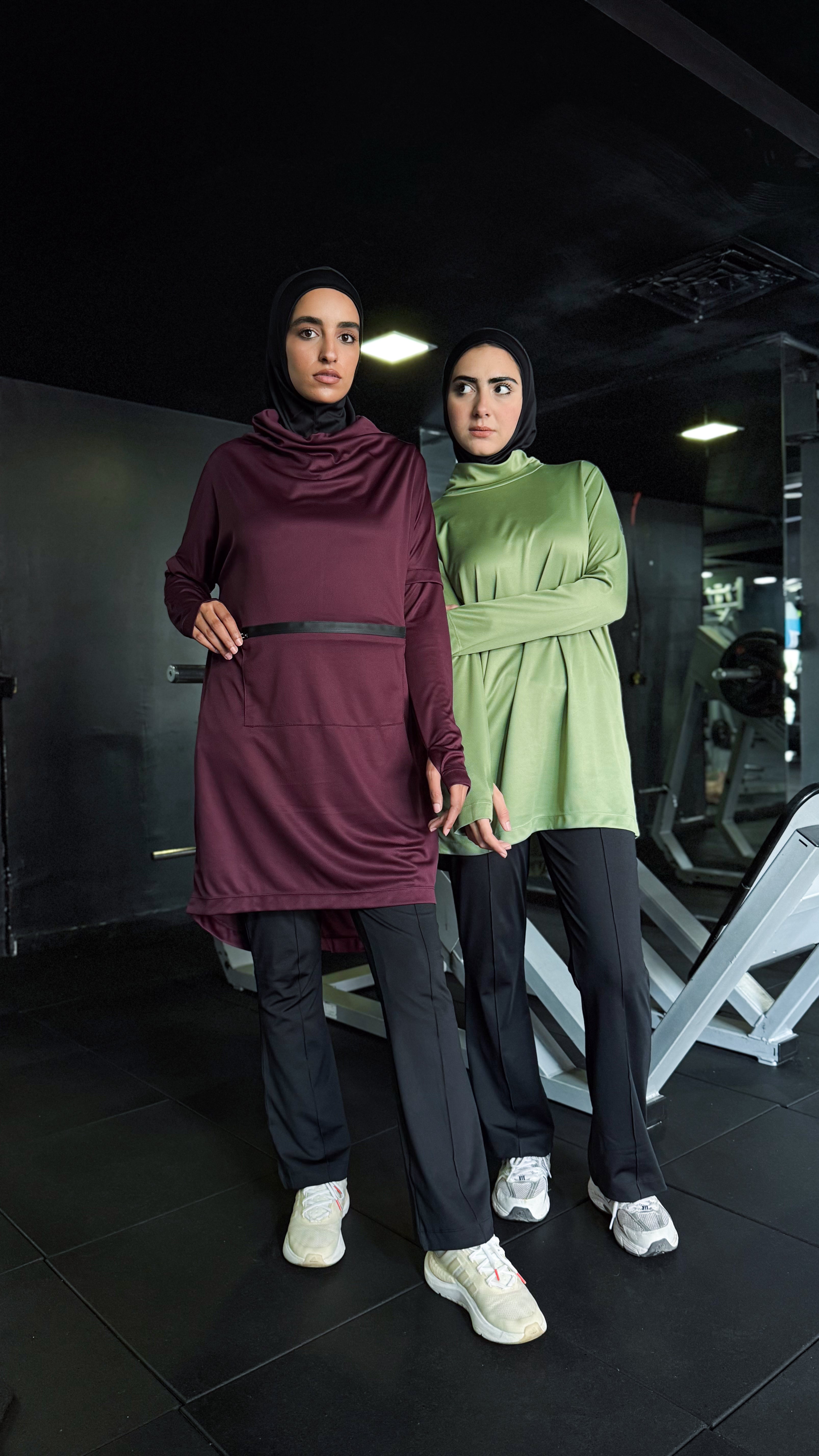 Plum Active Wear Top With Hood&Pocket28