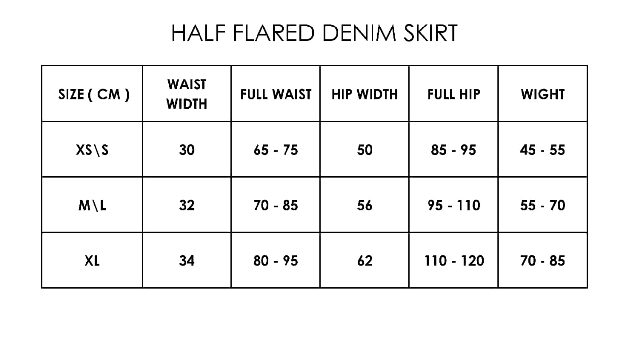 Half Flared Denim Skirt7