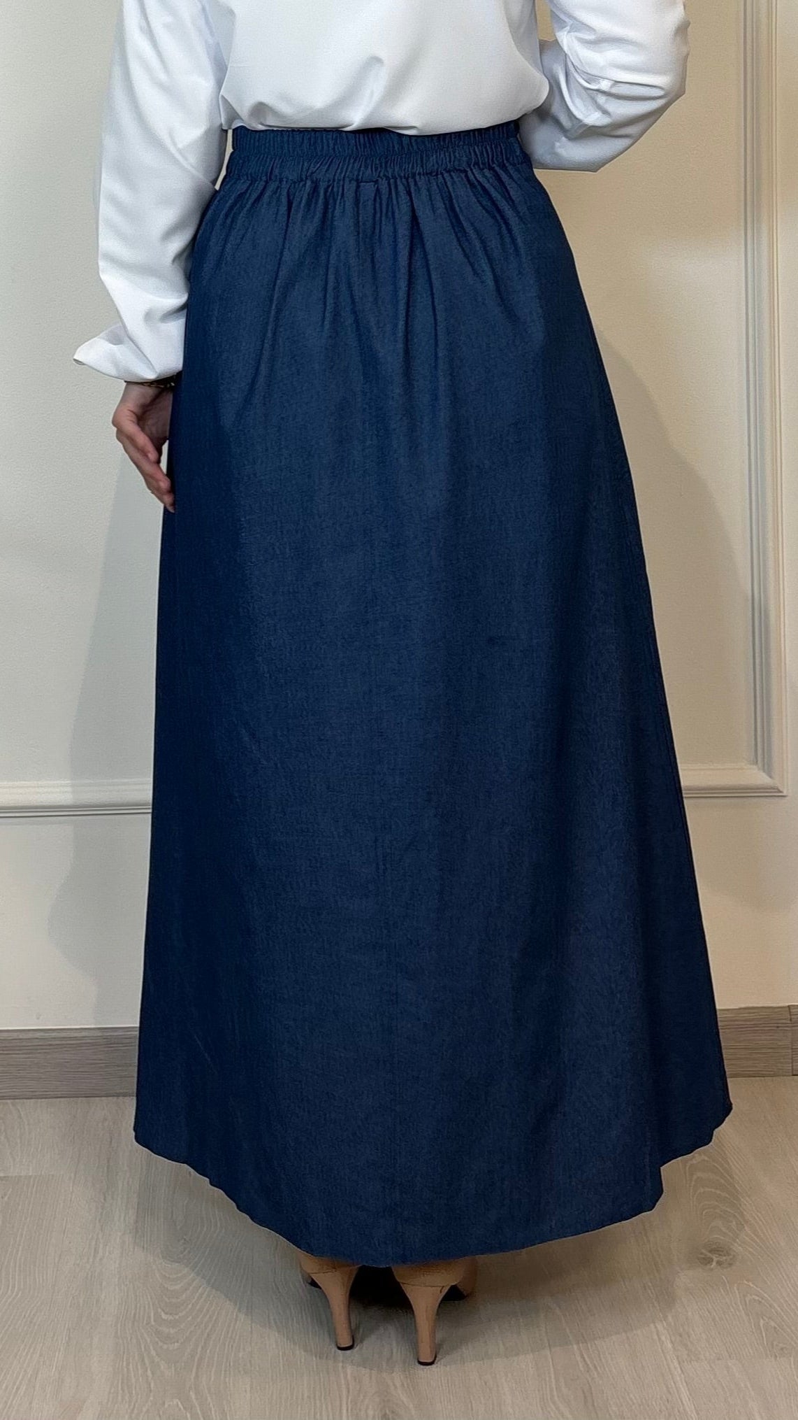 Half Flared Denim Skirt6