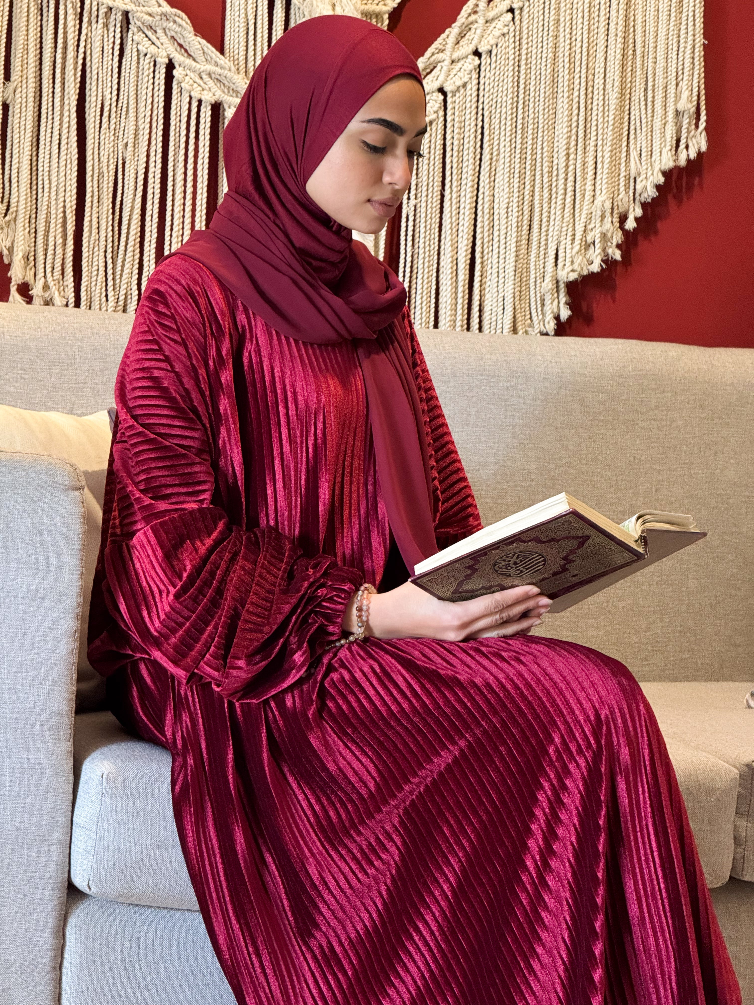 Velvet Maroon Prayer dress