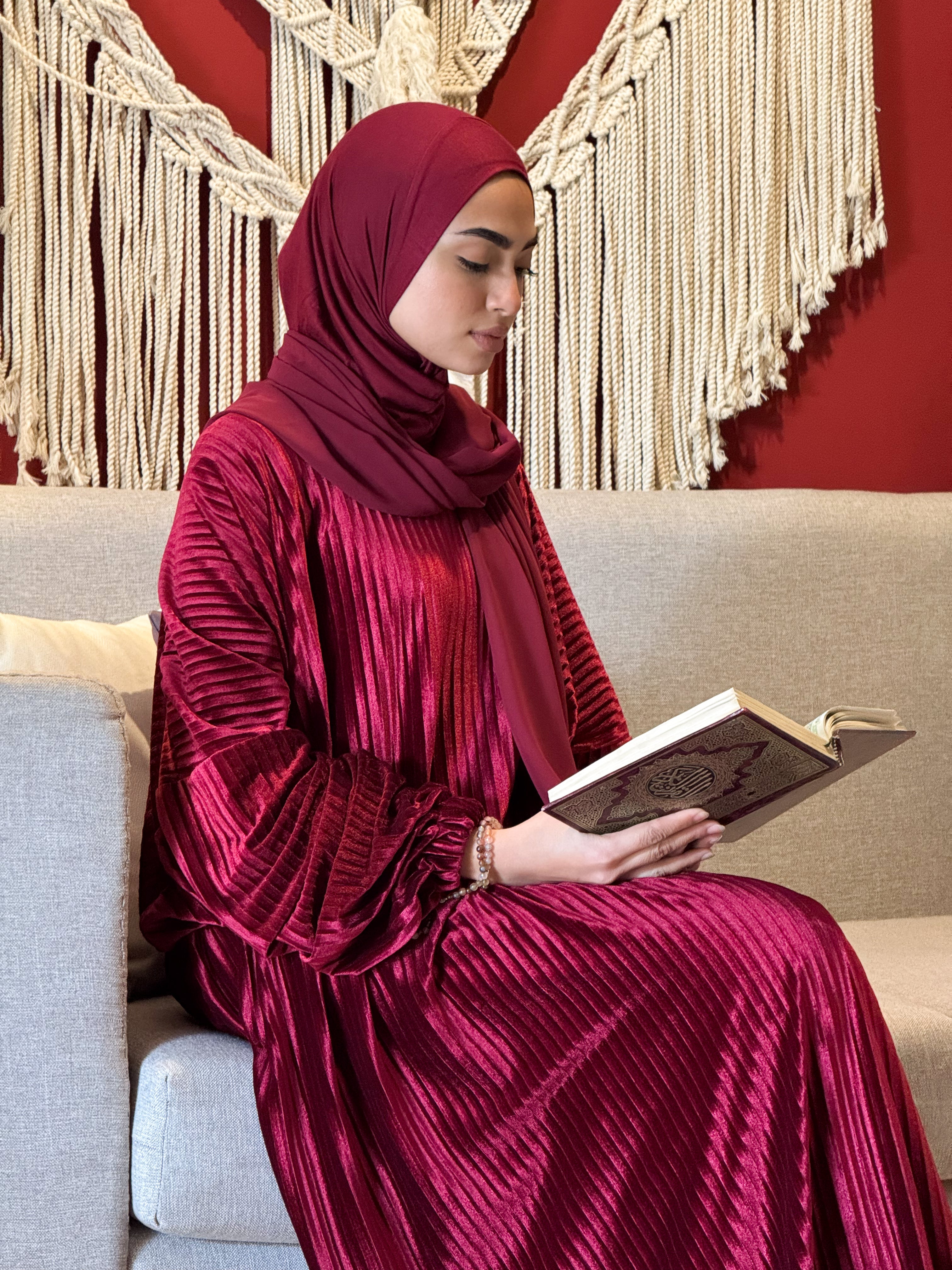 Velvet Maroon Prayer dress