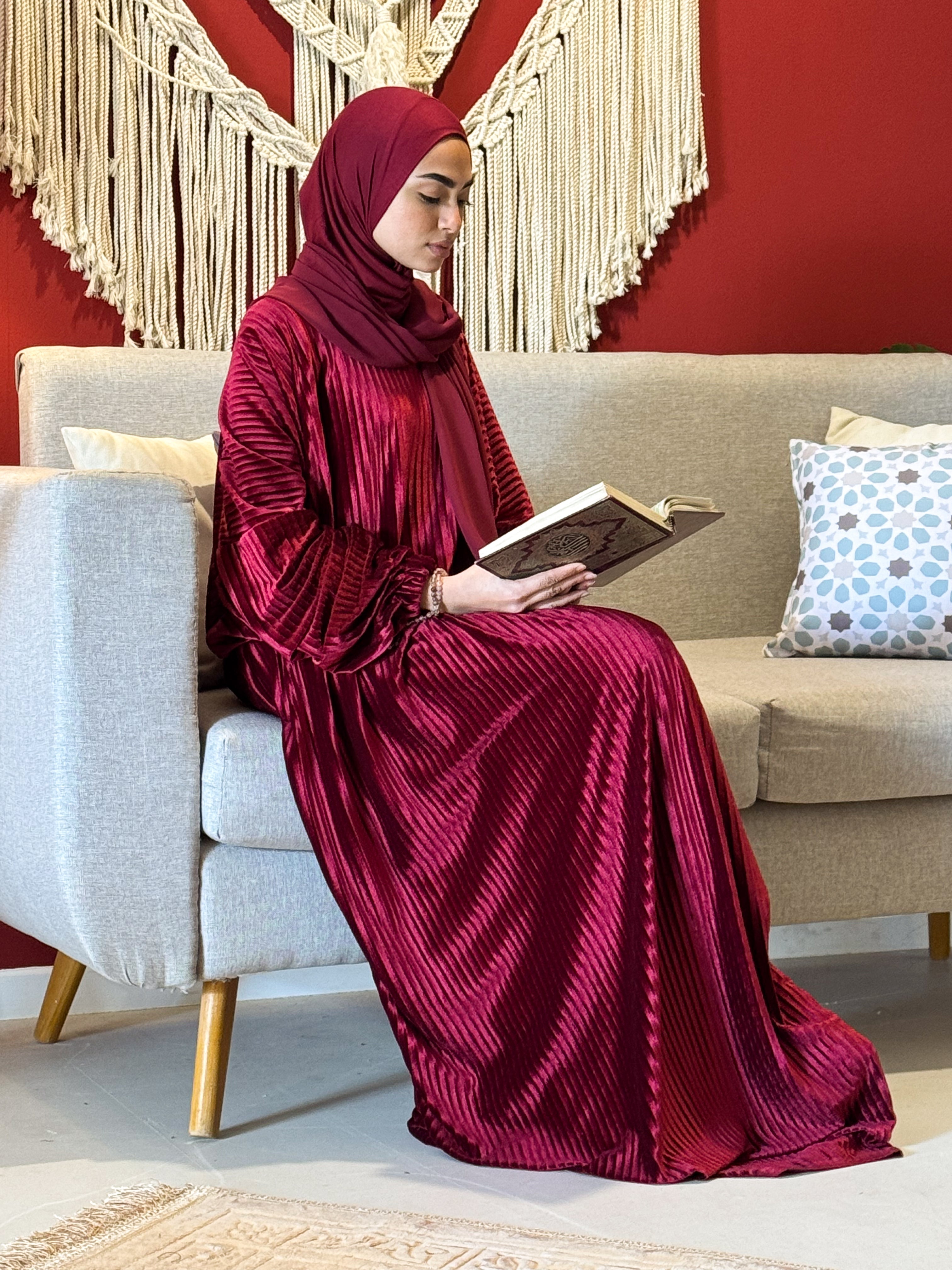 Velvet Maroon Prayer dress