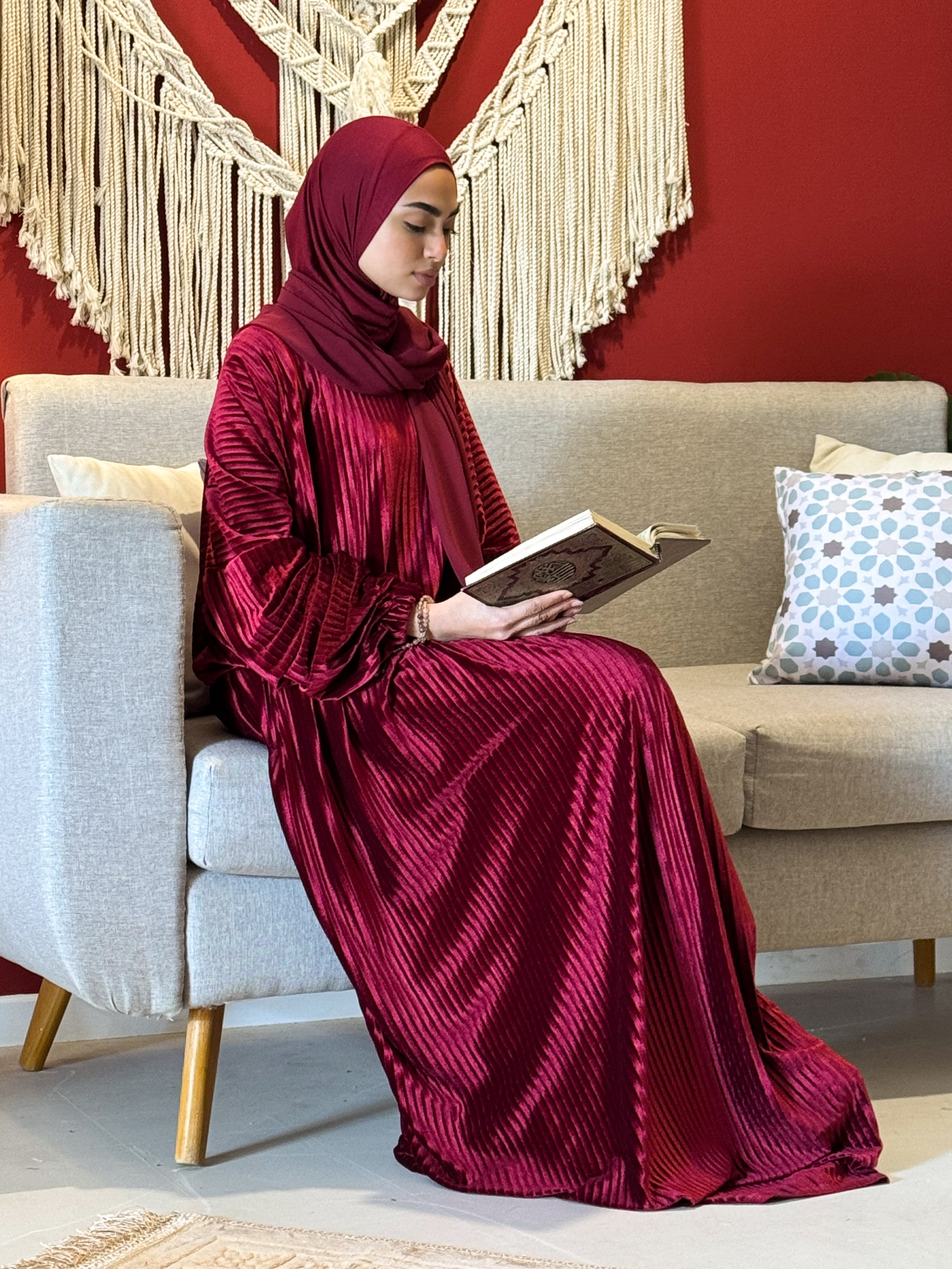 Velvet Maroon Prayer dress