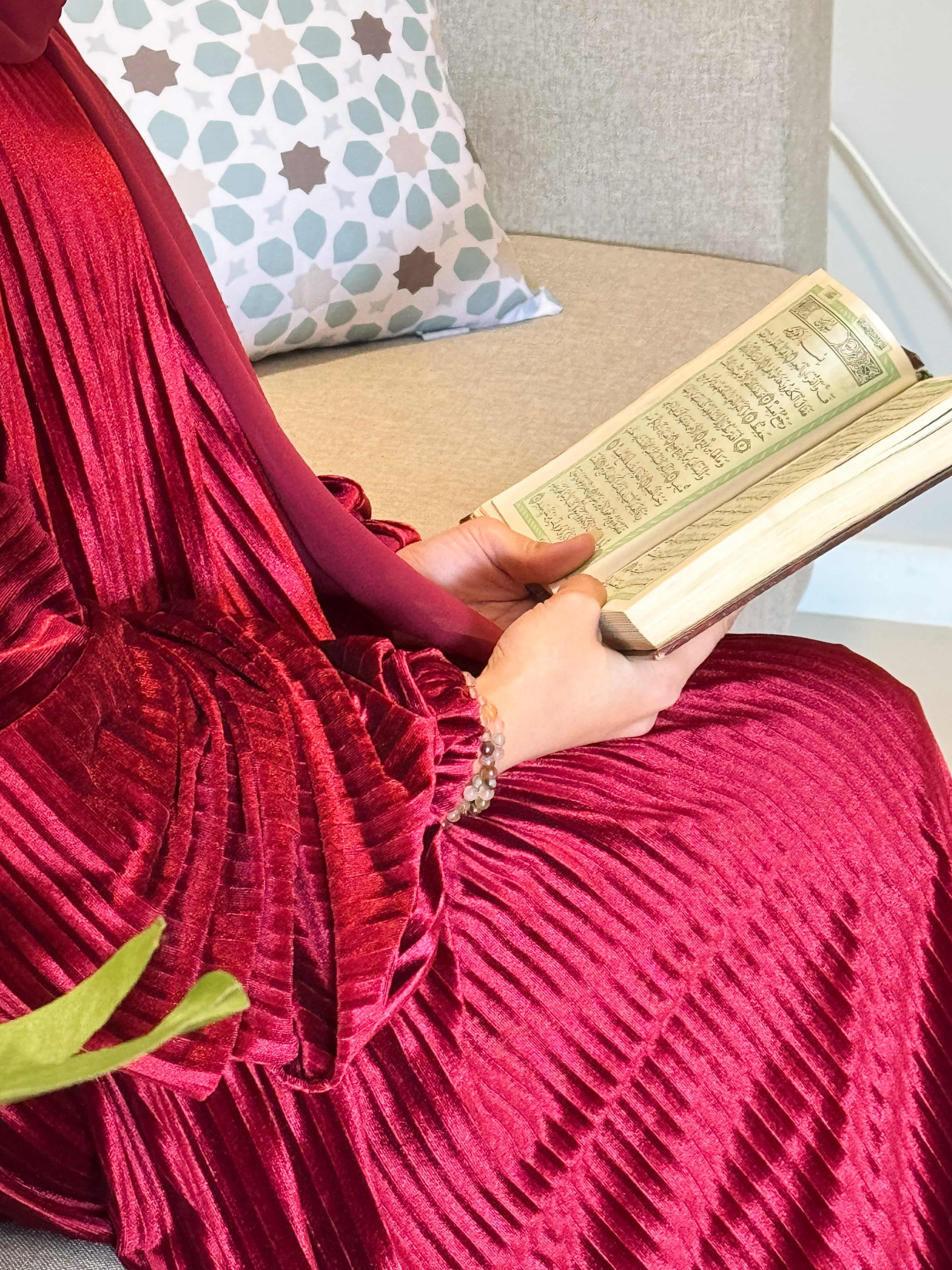 Velvet Maroon Prayer dress