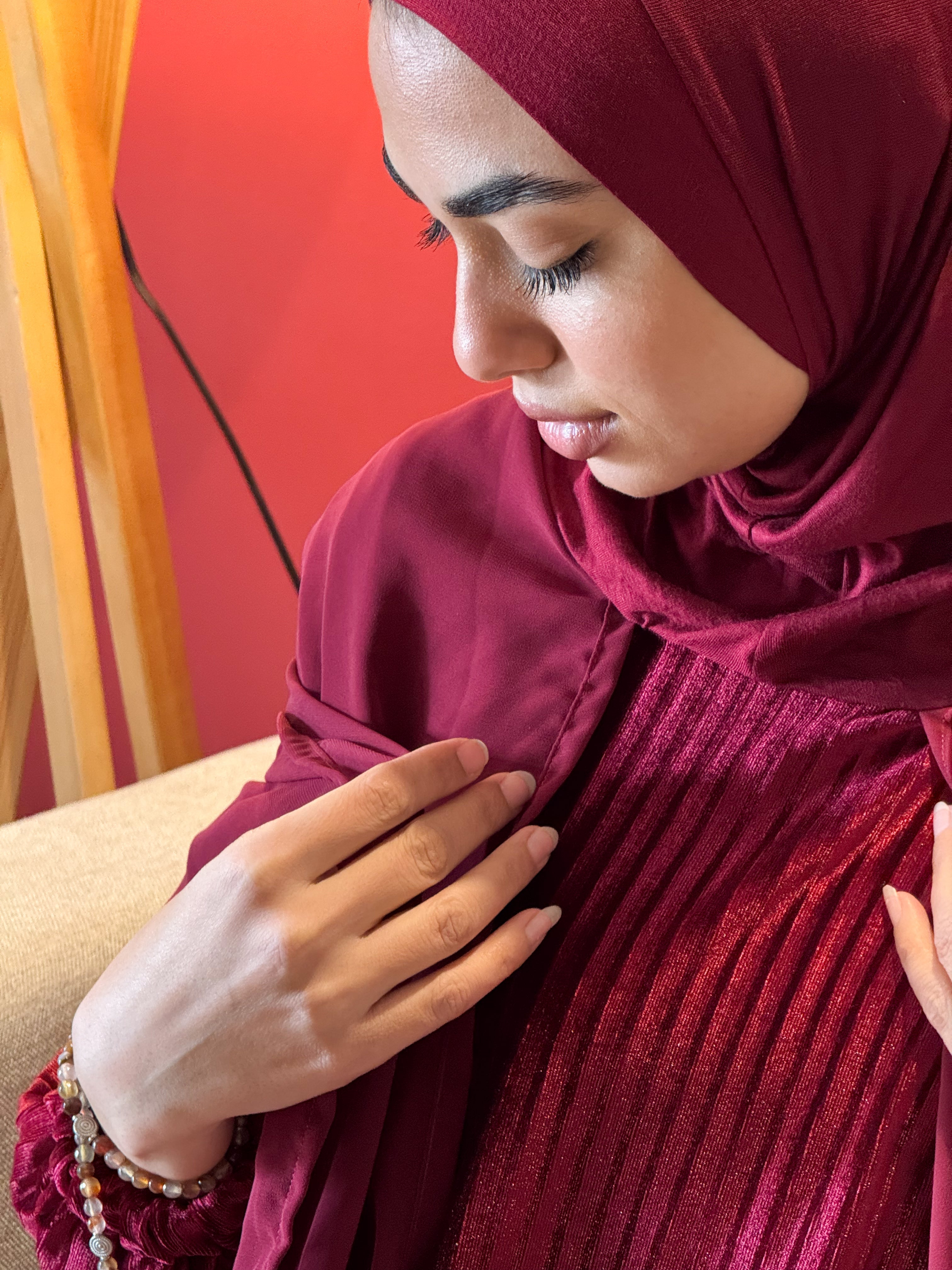 Velvet Maroon Prayer dress