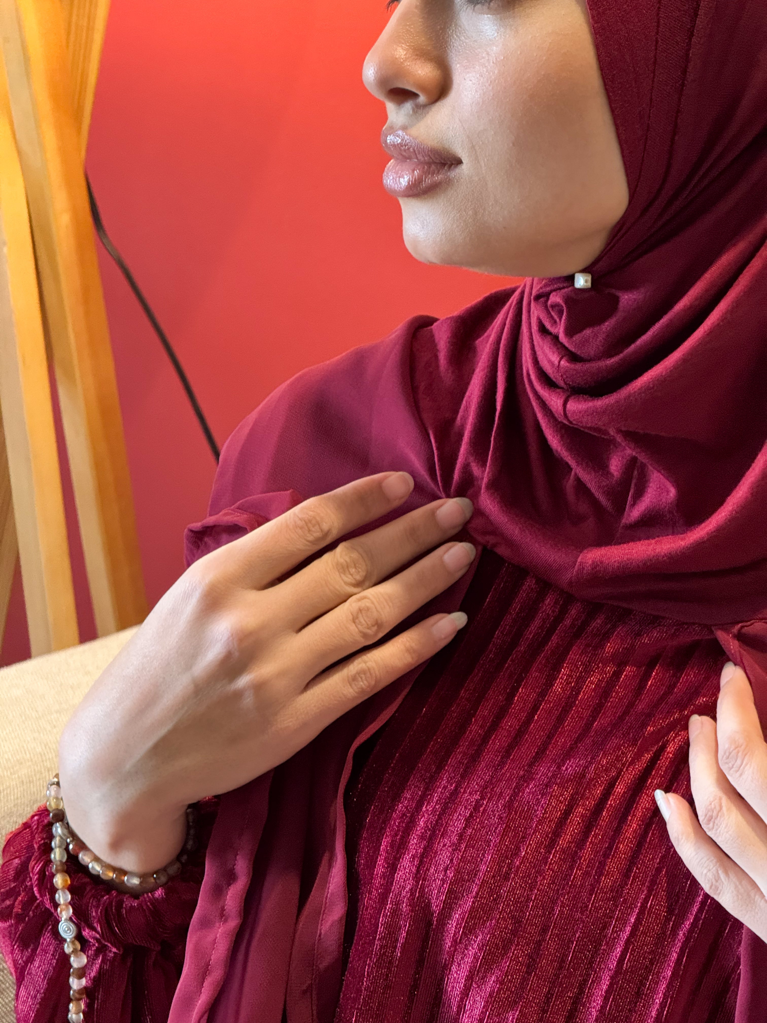 Velvet Maroon Prayer dress