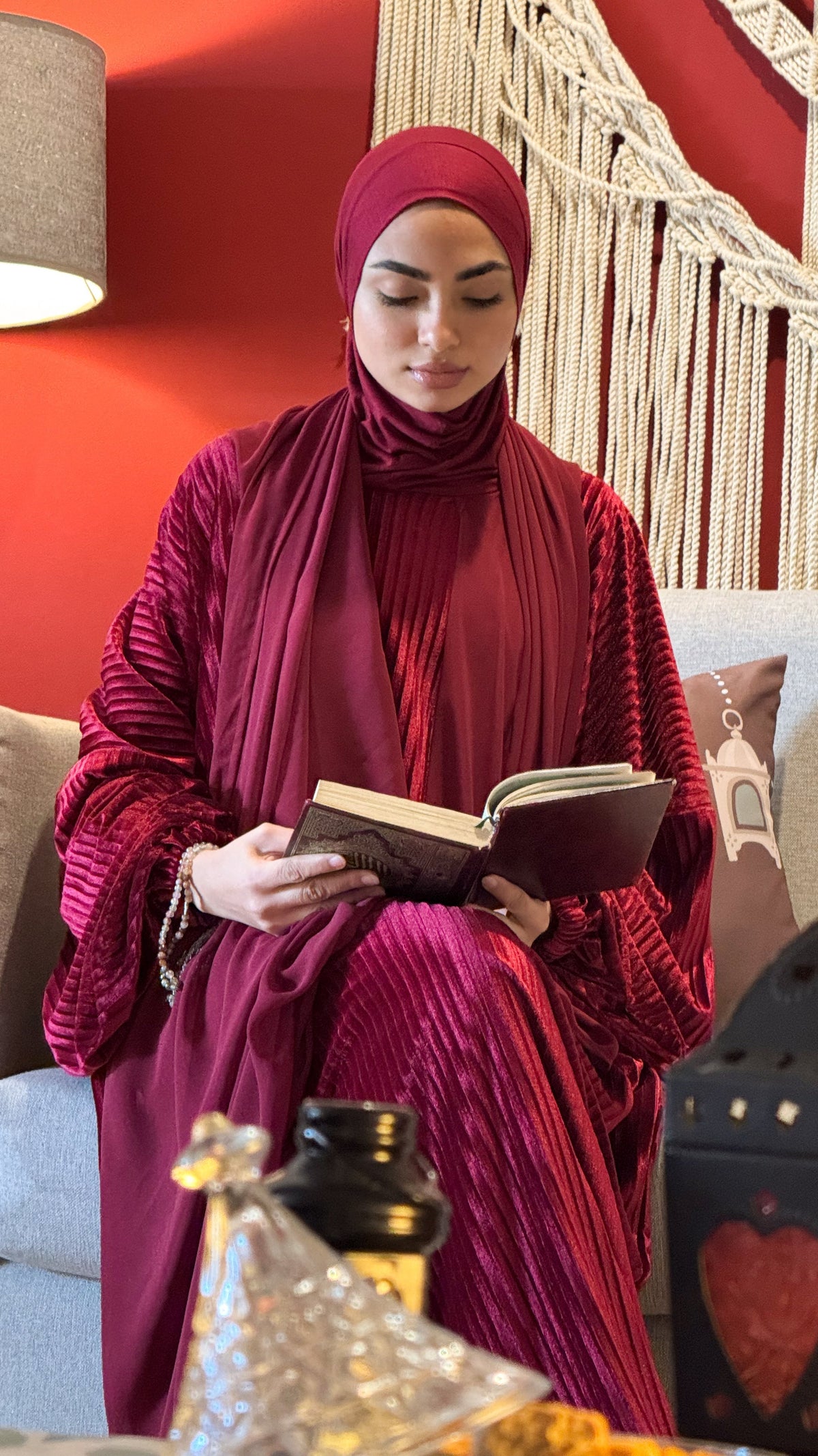 Velvet Maroon Prayer dress