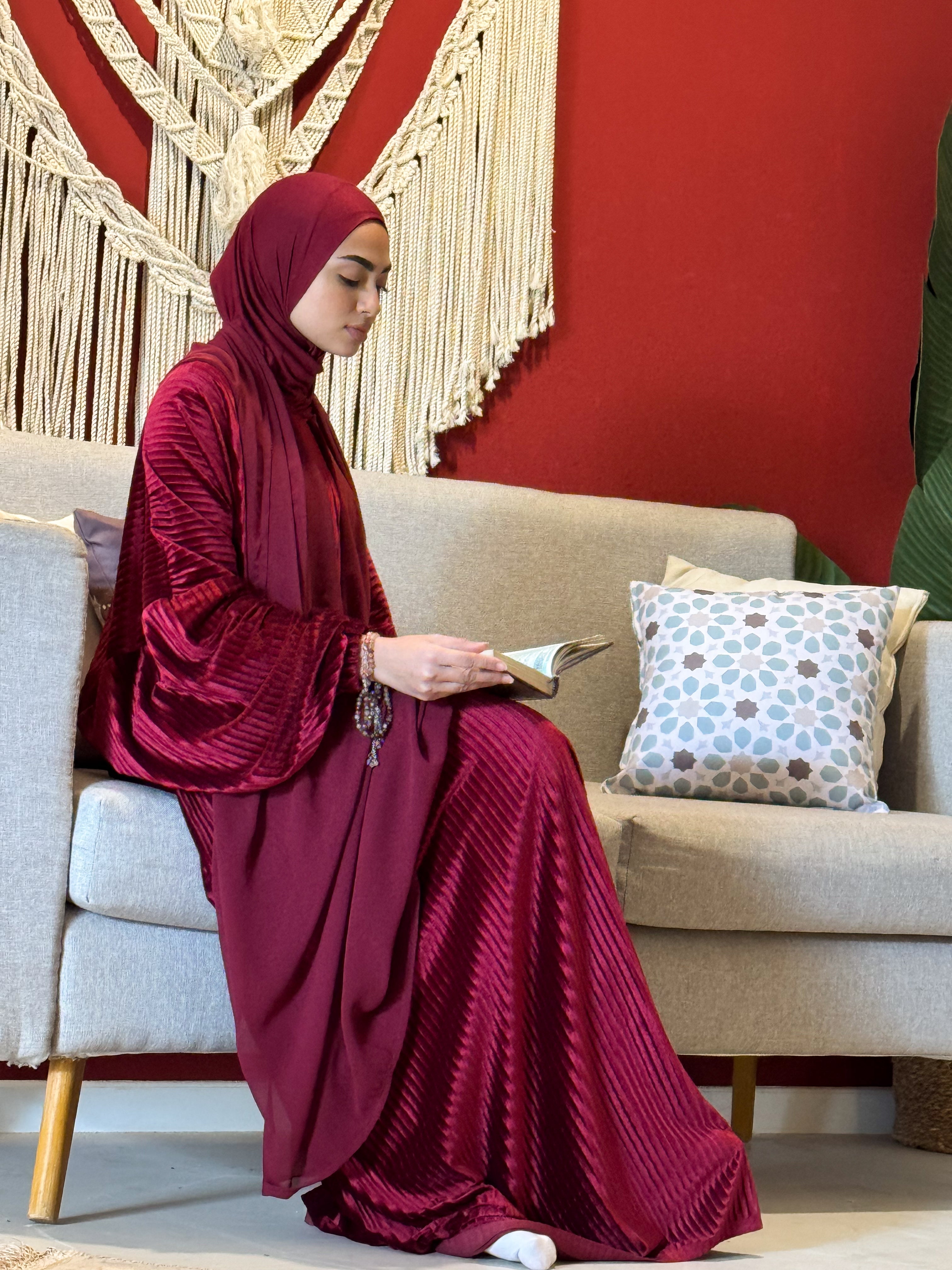 Velvet Maroon Prayer dress