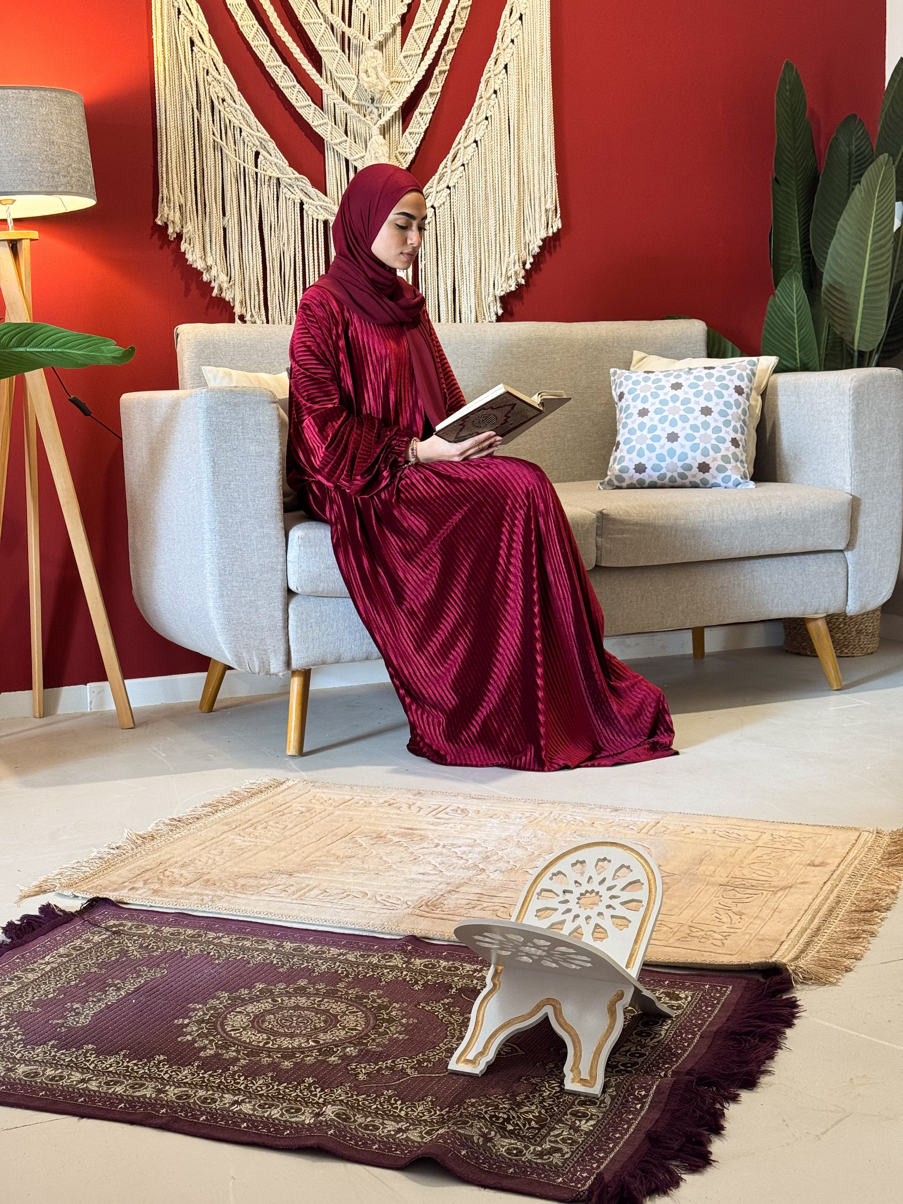 Velvet Maroon Prayer dress