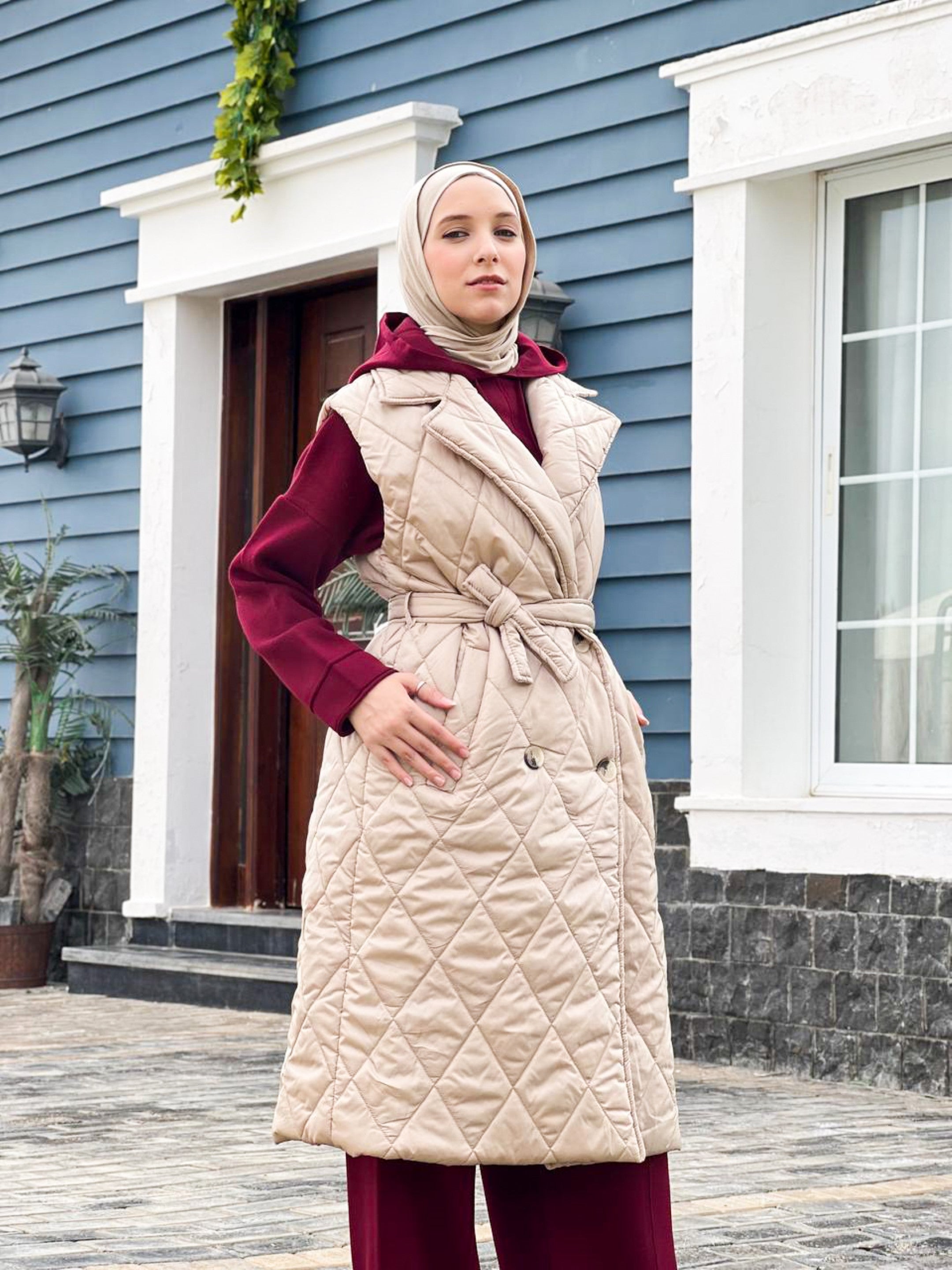 Nove long Quilted Gilet