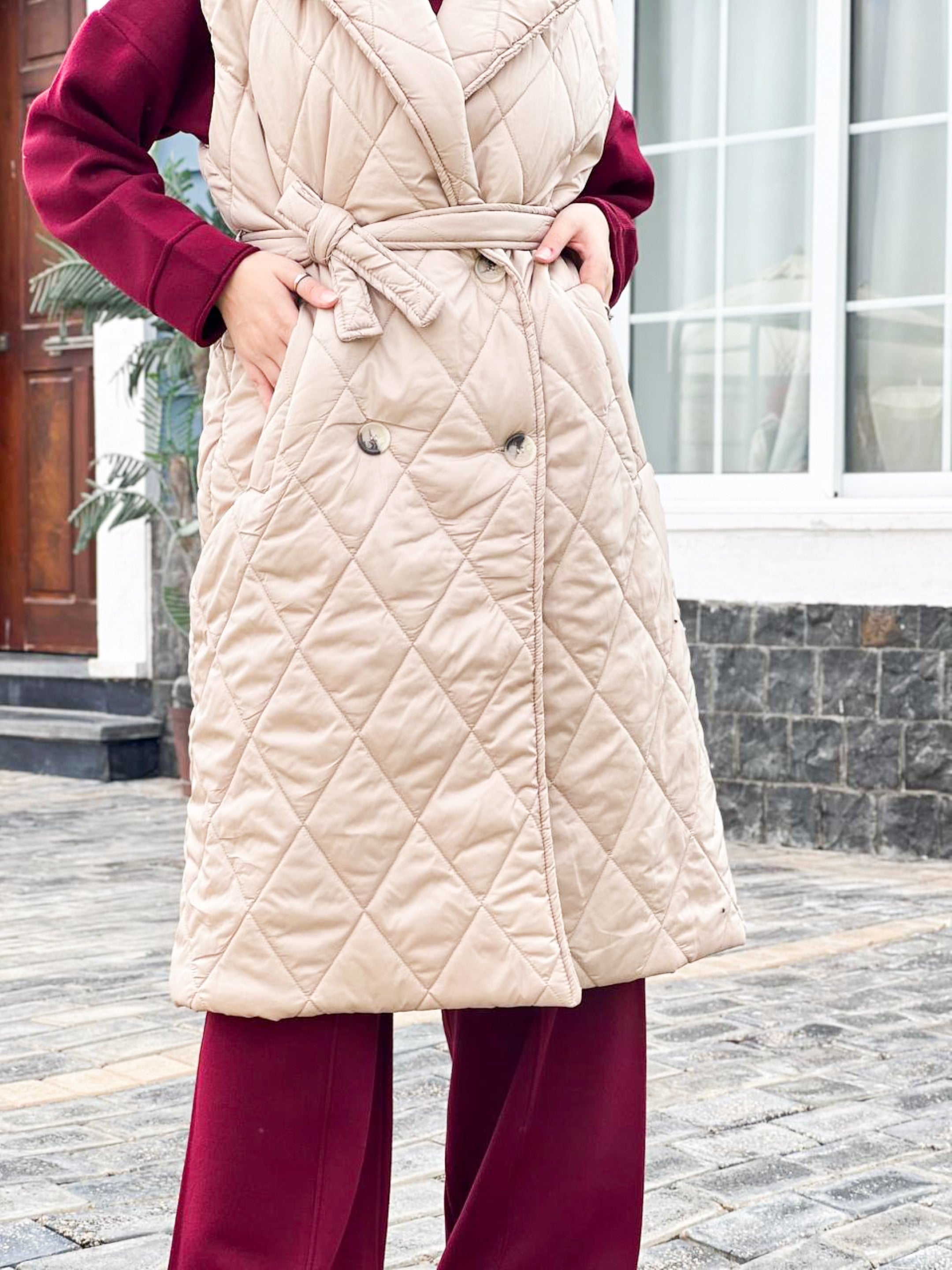 Nove long Quilted Gilet