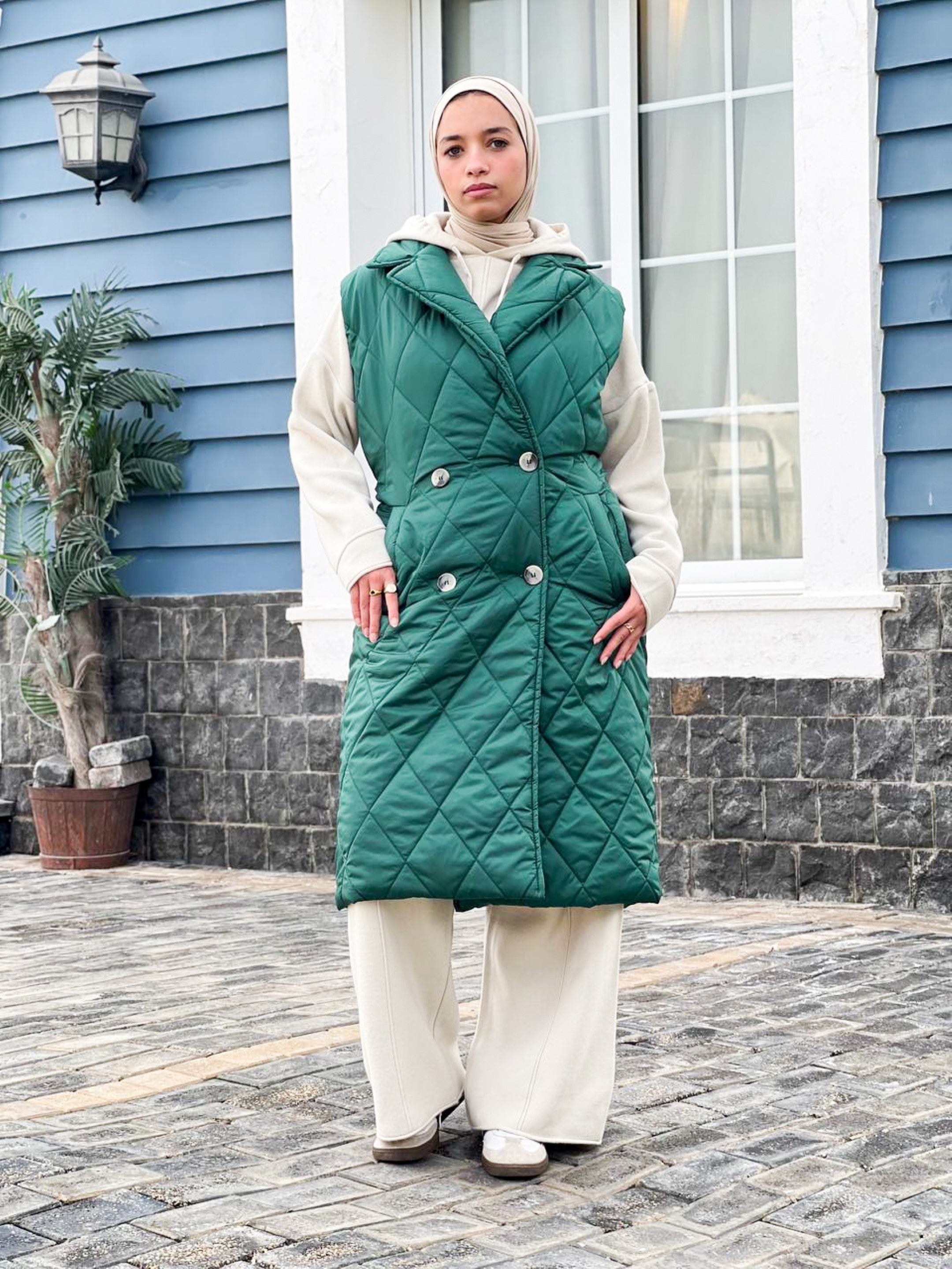 Nove long Quilted Gilet