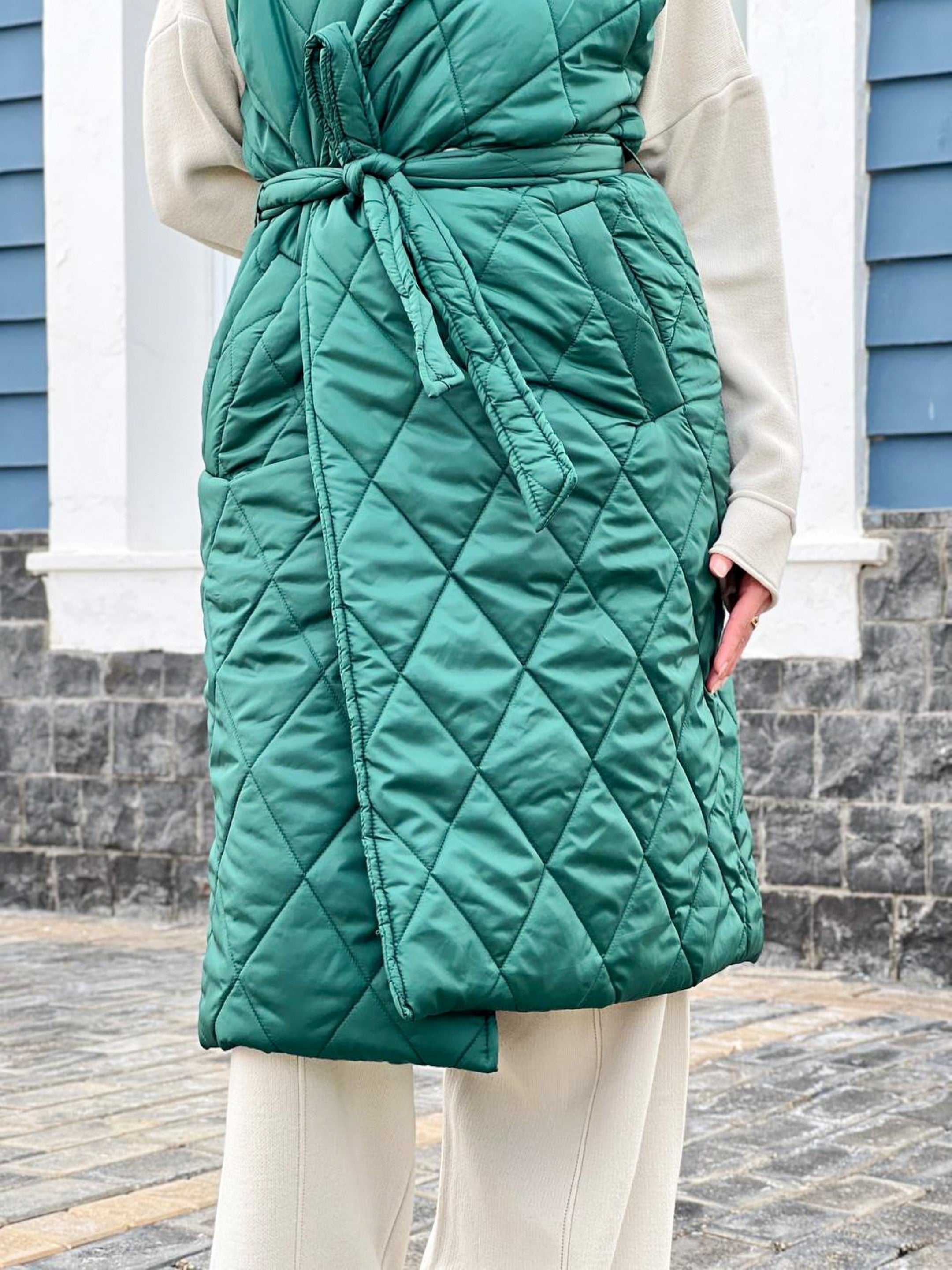 Nove long Quilted Gilet