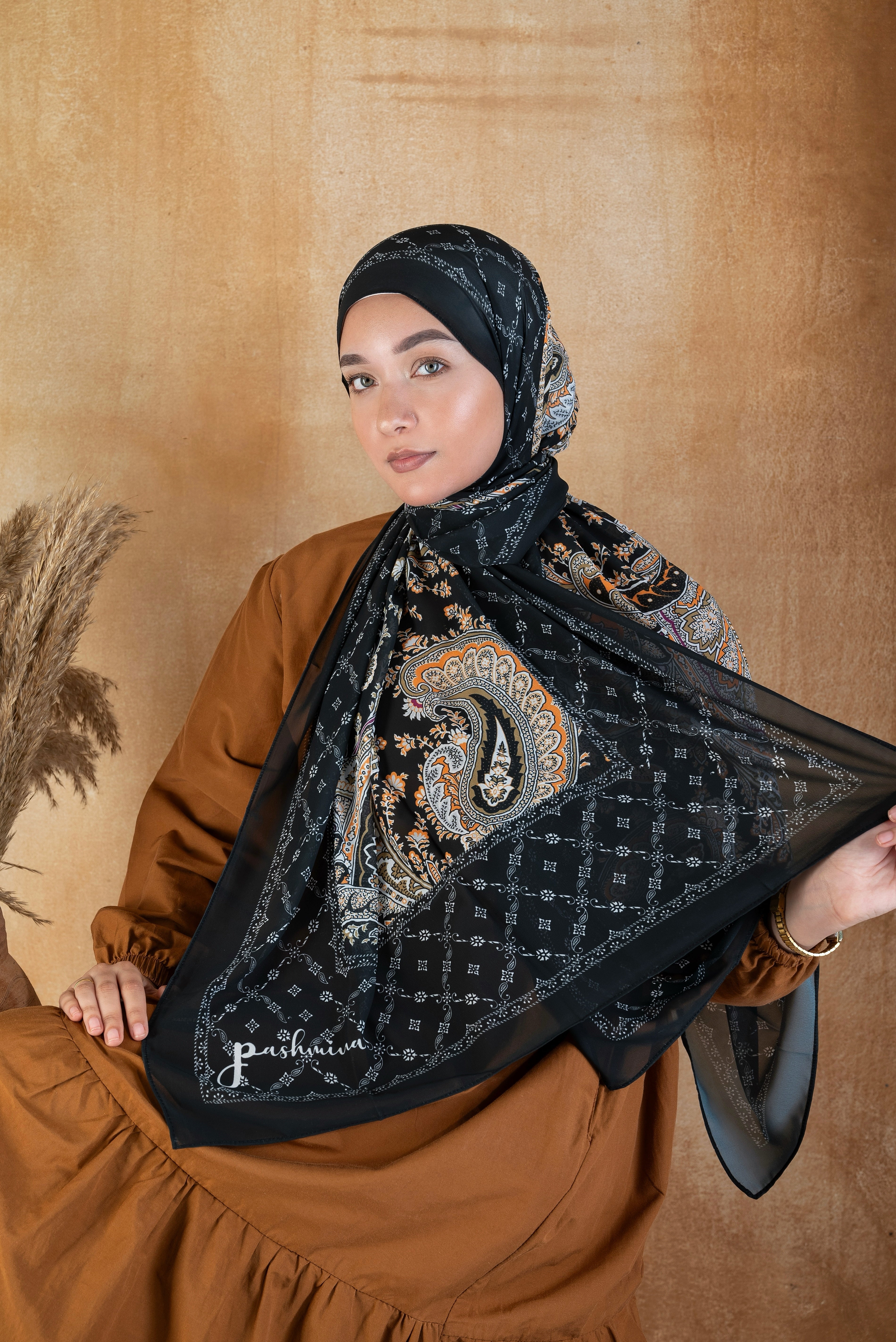 pashmina black indian