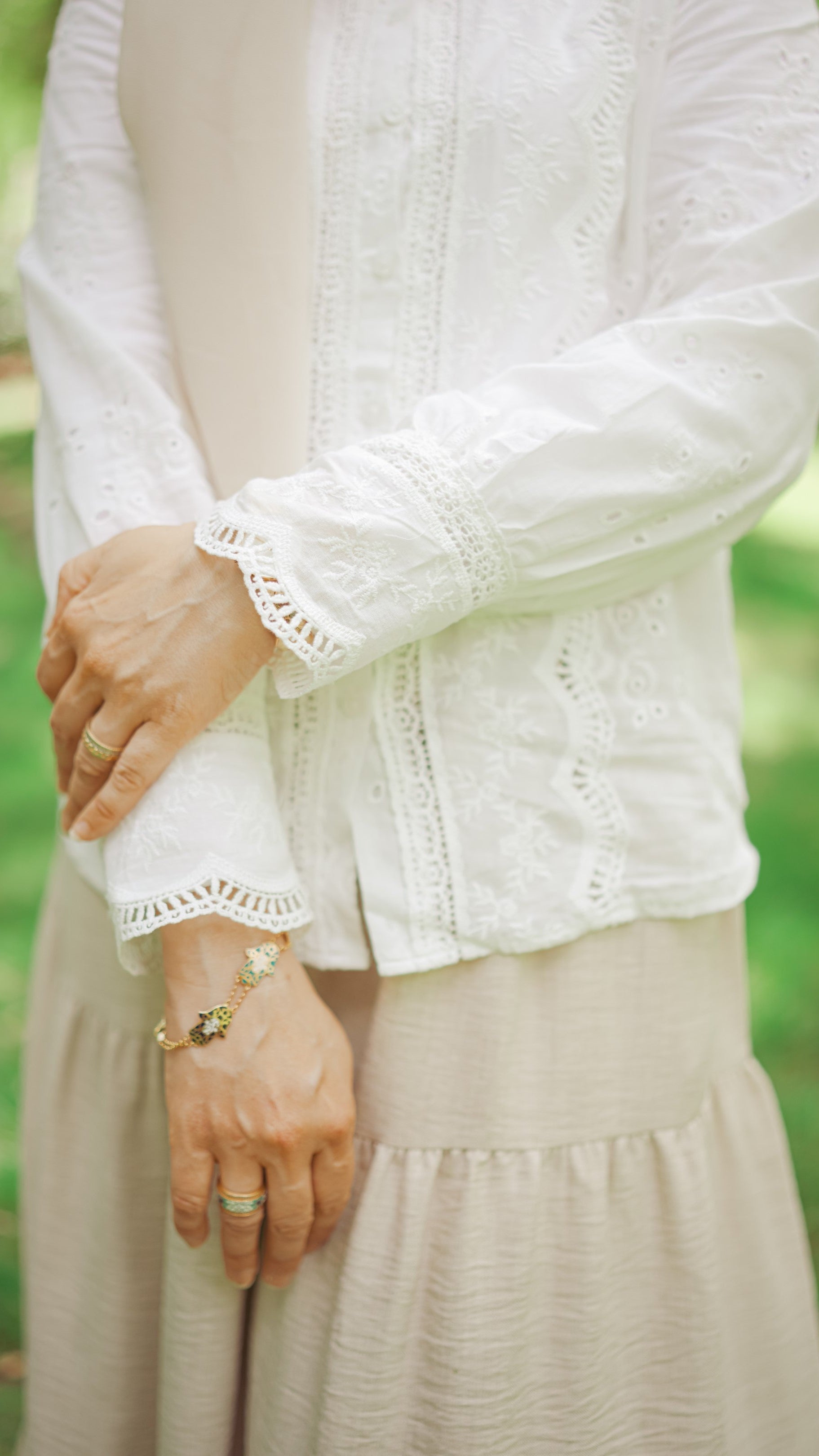 Lina Embroidered Blouse - Ivory