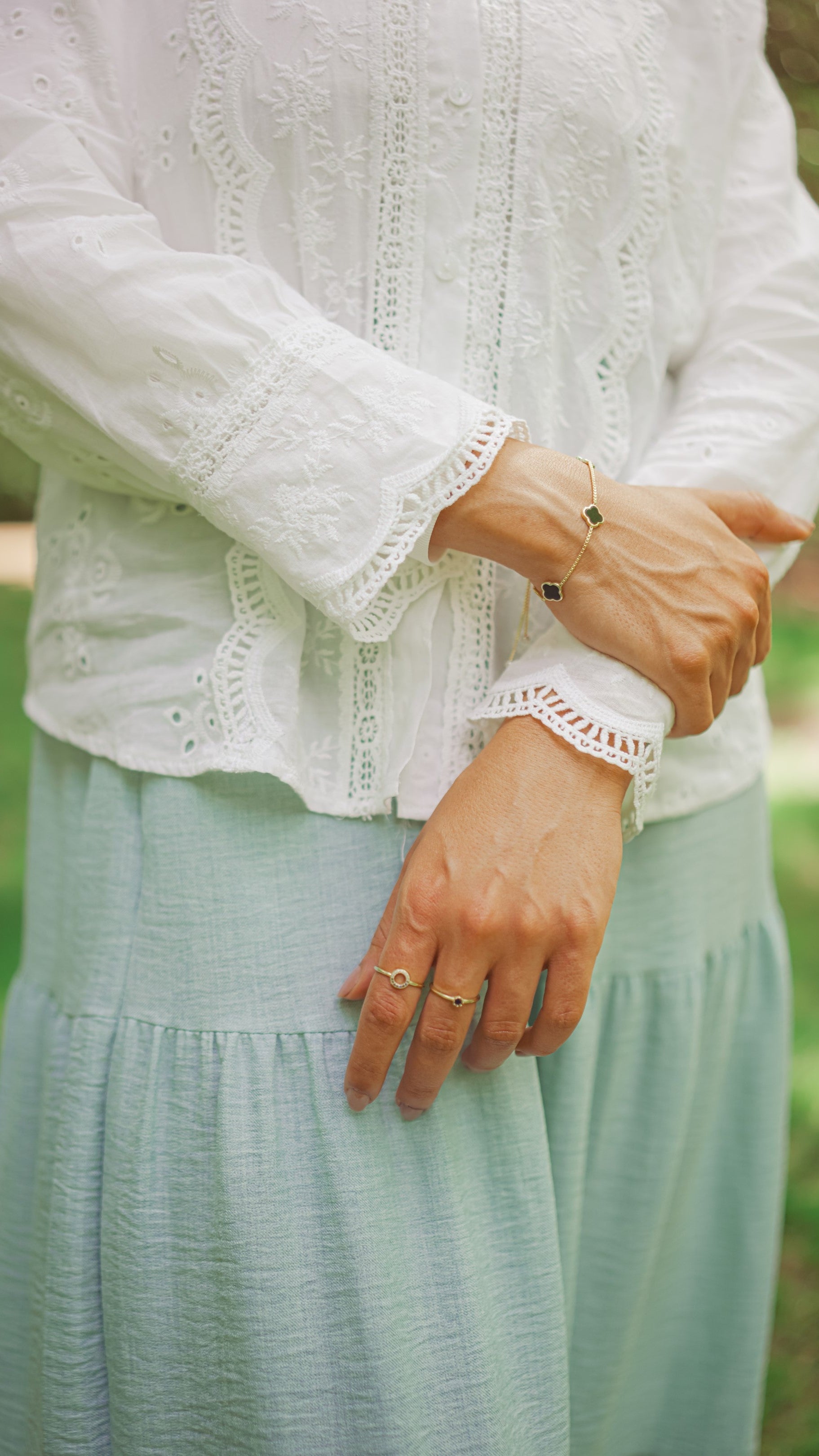 Lina Embroidered Blouse - Ivory