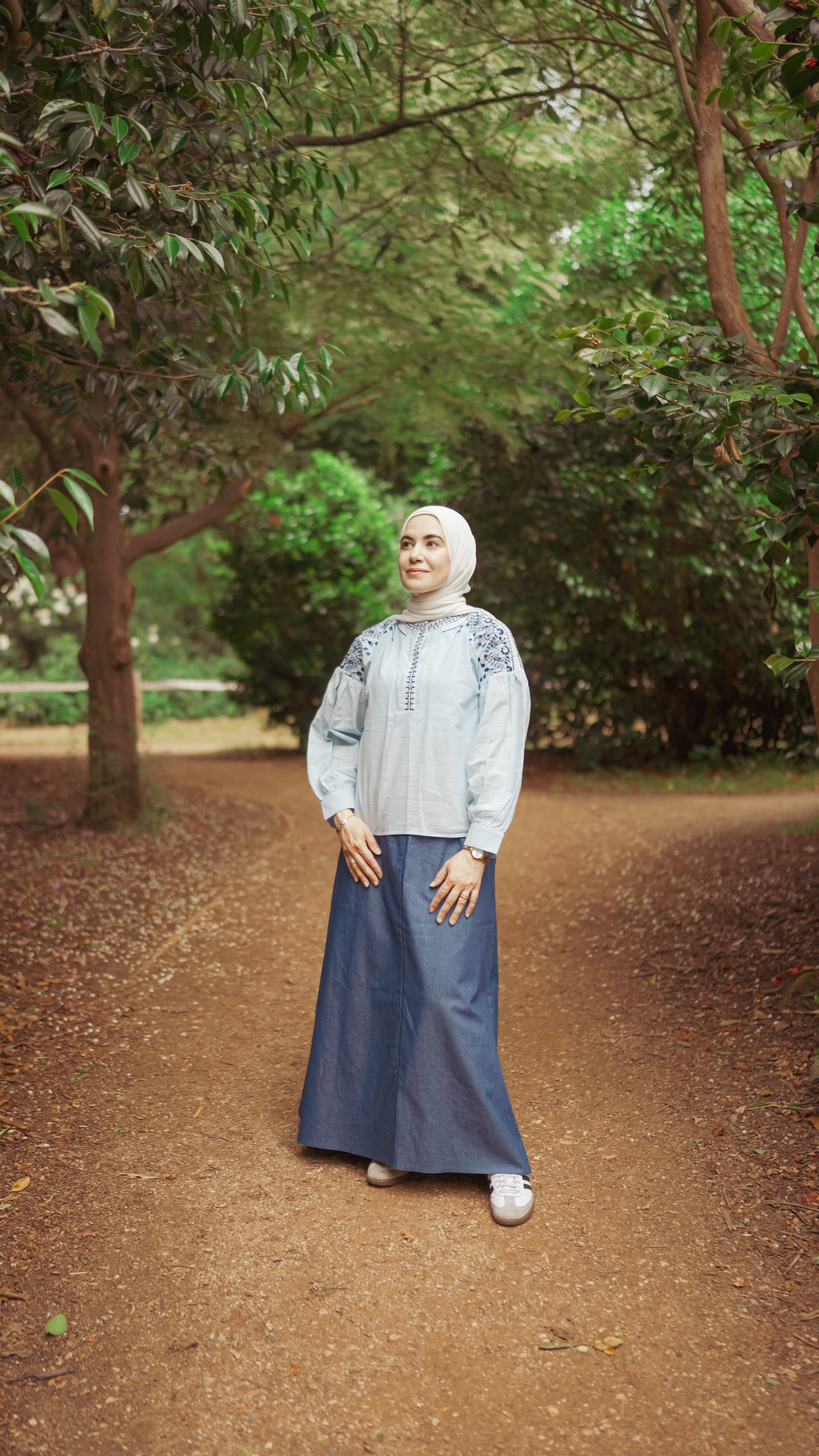 Half Flared Denim Skirt