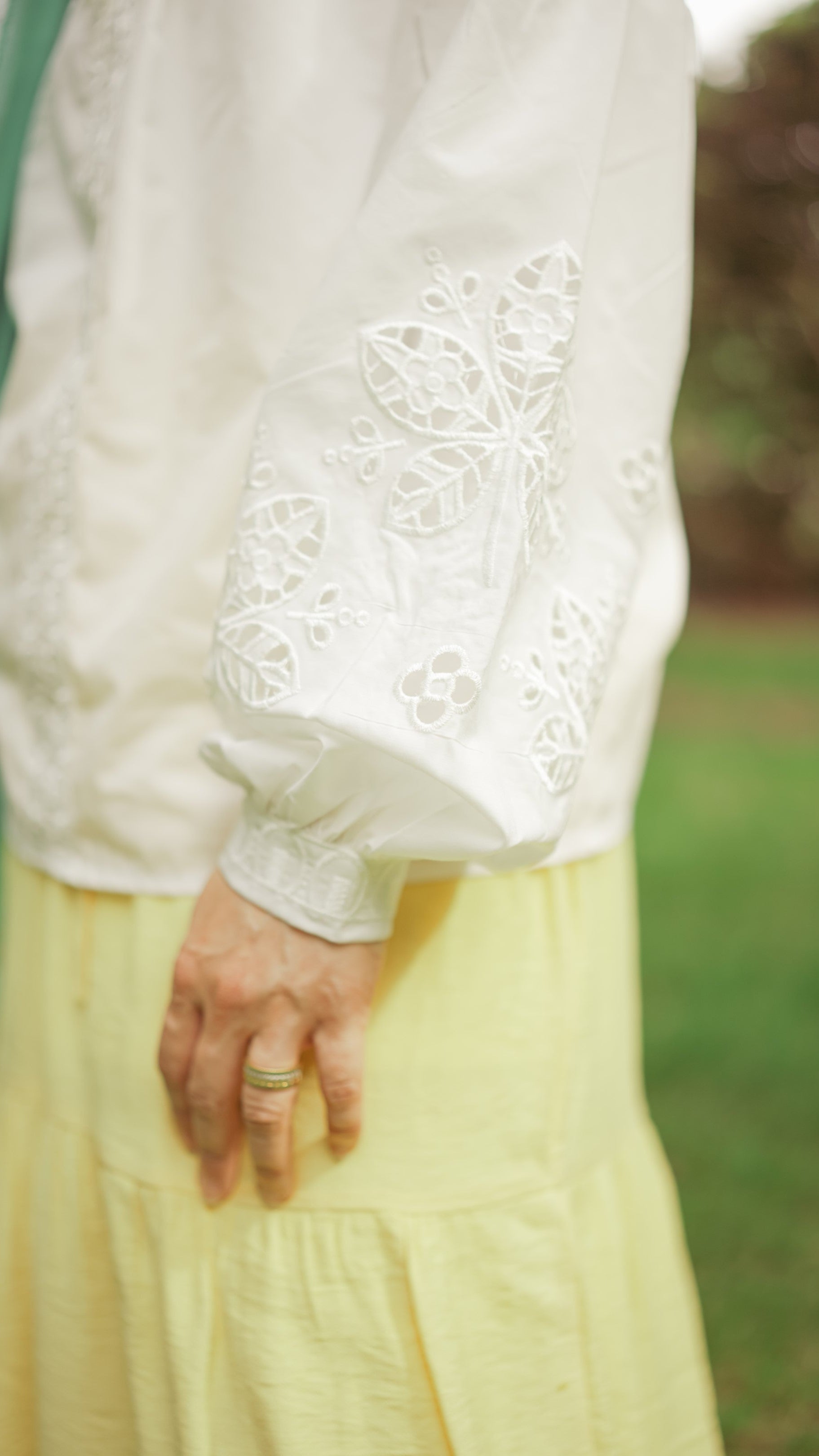 White Cotton Embroidered Boho Blouse