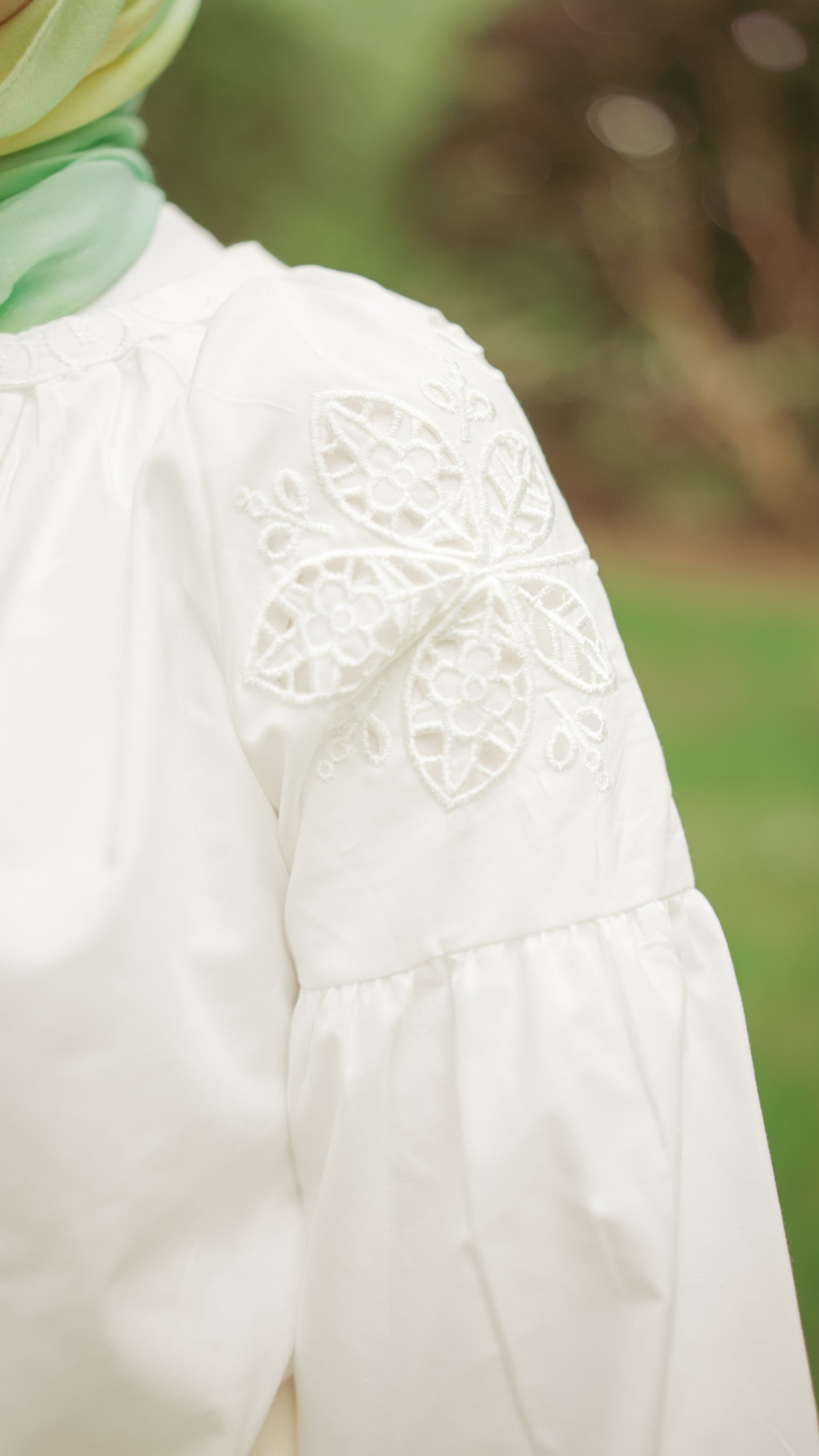 White Cotton Embroidered Boho Blouse